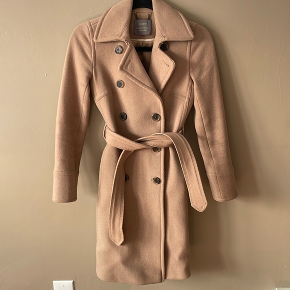 J Crew Nello Gori Wool Stadium Coat Tan Double-Breasted - Picture 2 of 10